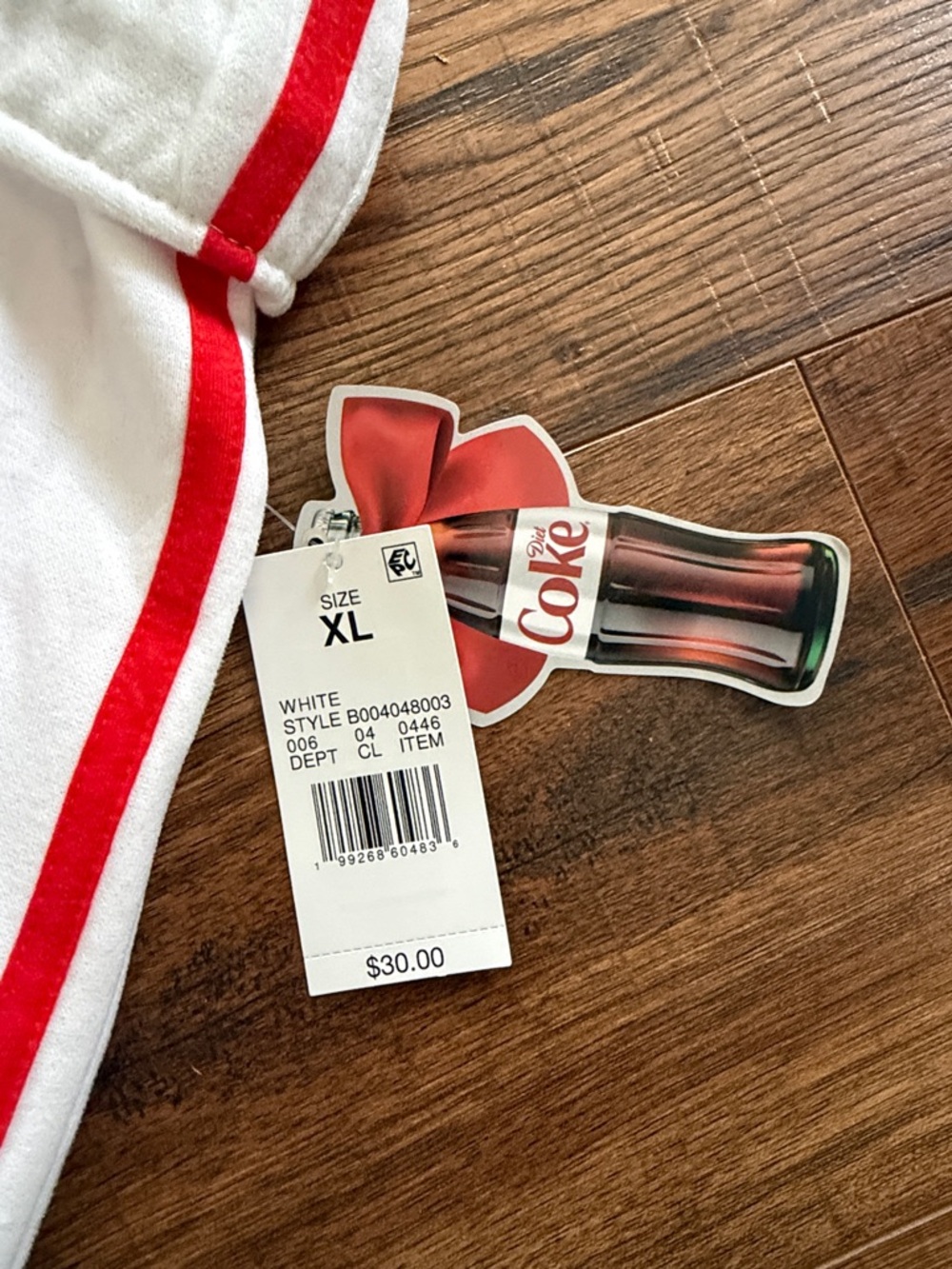 Viral Target Diet Coke White sweatpants pajama bottoms with Red Side Stripes - Picture 2 of 5